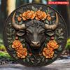 Vintage Metal Wall Art 8x8 Inch Floral Cow Decor