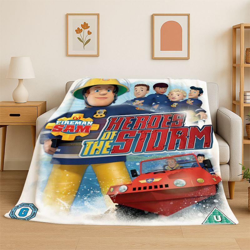 Cartoon Fireman Sam Soft Flannel Throw Blanket,Warm Cozy Blanket for Bed,Couch,Sofa,Bedroom,Living Room,Travel,Camping Picnic