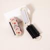 A Portable Folding Mirror Comb with Various Fruit Pattern Designs, Nylon Brush Air Cushion comb,Special for Real Hair Wigs