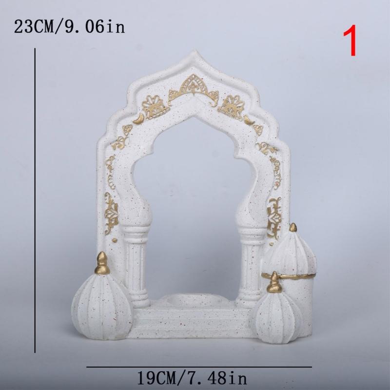 Resin Castles Figurine Ornament Eid Ramadans Festival Tabletop and Shelf Diplay Decors for Interior Decoration Purposes