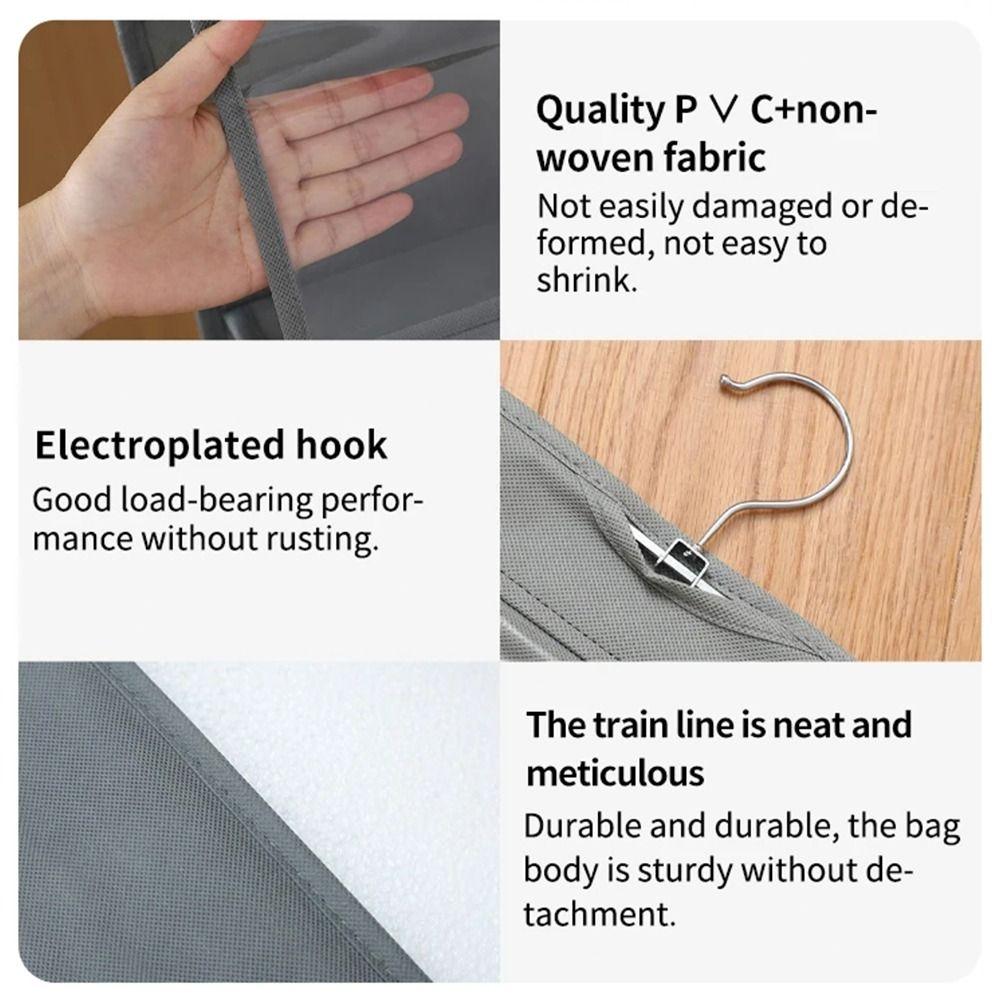 1Pcs Gray Hanging Handbag Organizer Waterproof Clear Sundry Bag New Storage Bag  Door Wall