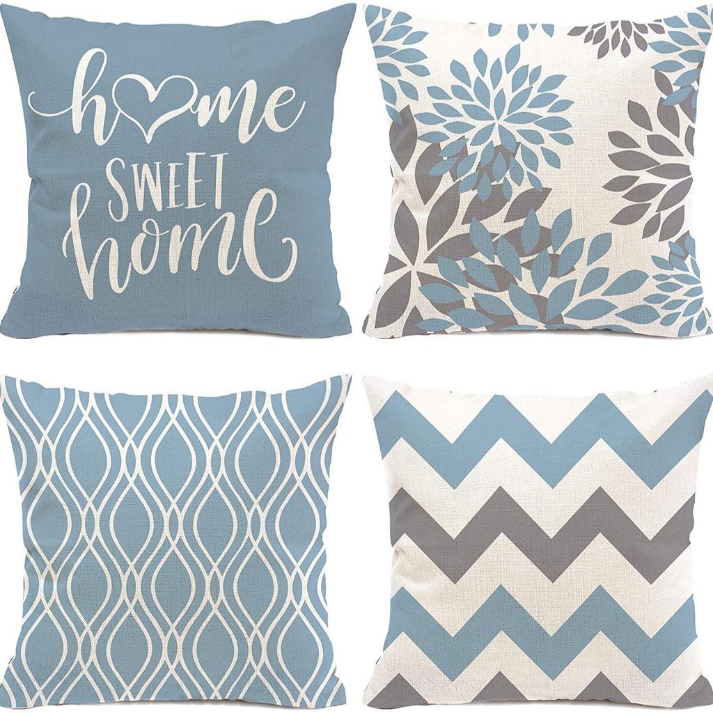 Striped Pillowcase Home Decoration Linen Pillow Cushion Waist Mat Sofa Pillowcase Geometric Abstract