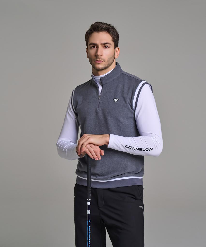 Downblow Men'S Sports Golf Wear Half-Zip Vest Db4Fvwh 6508M