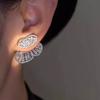 Huitan Aesthetic Butterfly Pierced Earrings Lady Shinning Zirconia Accessories Delicate Design Insect Jewelry for Engagement