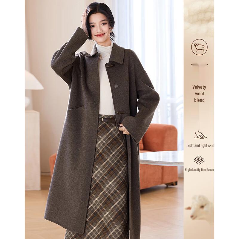 Sisui Nianhua Women's Elegant Mid-Length Wool Coat Y145039N1