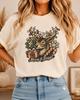 Merry & Bright Reindeer Christmas Shirt, Vintage Christmas Tee, Rustic Holiday Shirt, Deer Christmas Shirt, Cozy Winter Gift