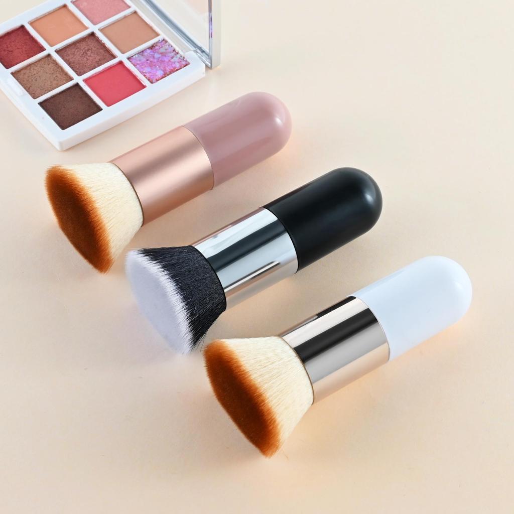 Miękki, Puszysty Pędzel do Twarzy do Podkładu i Kremu BB - Przenośny, Bez Pozostałości Puder