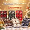 Gifts 6cm Christmas Ball Ornaments Flocked Glitter Accents Flocked Christmas Baubles Holiday Ball Ornaments Christmas Tree Decor