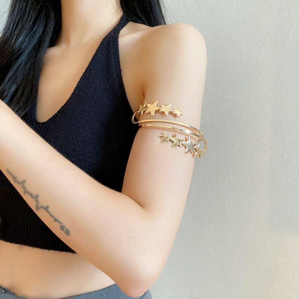 

Adjustable Star Armband Arm Chain Line Weave Circle Upper Arm Bracelet Arm Accessories Style 4