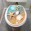 Creative 3D Beach Seashells Bathroom Toilet Stickers, Home Self-adhesive Waterproof Decoration Wall Stickersfor Toilet