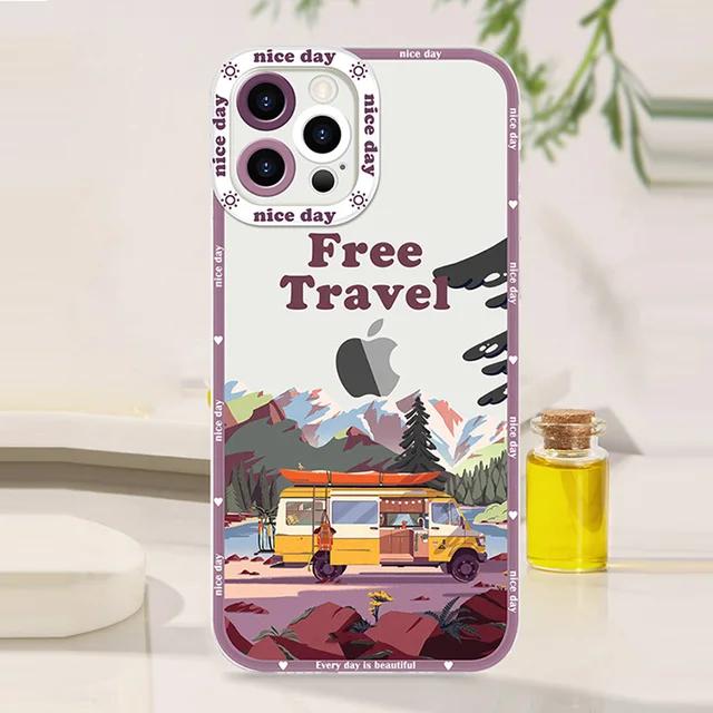 

Прозрачный чехол для телефона с изображением аниме-пейзажа для iPhone 14 13 12 11 Pro Max Mini 7 8 PLus X XS MAX XR SE, чехол с изображением мультфильма, сумка-мешок For iPhone 7 8 or SE остановить
