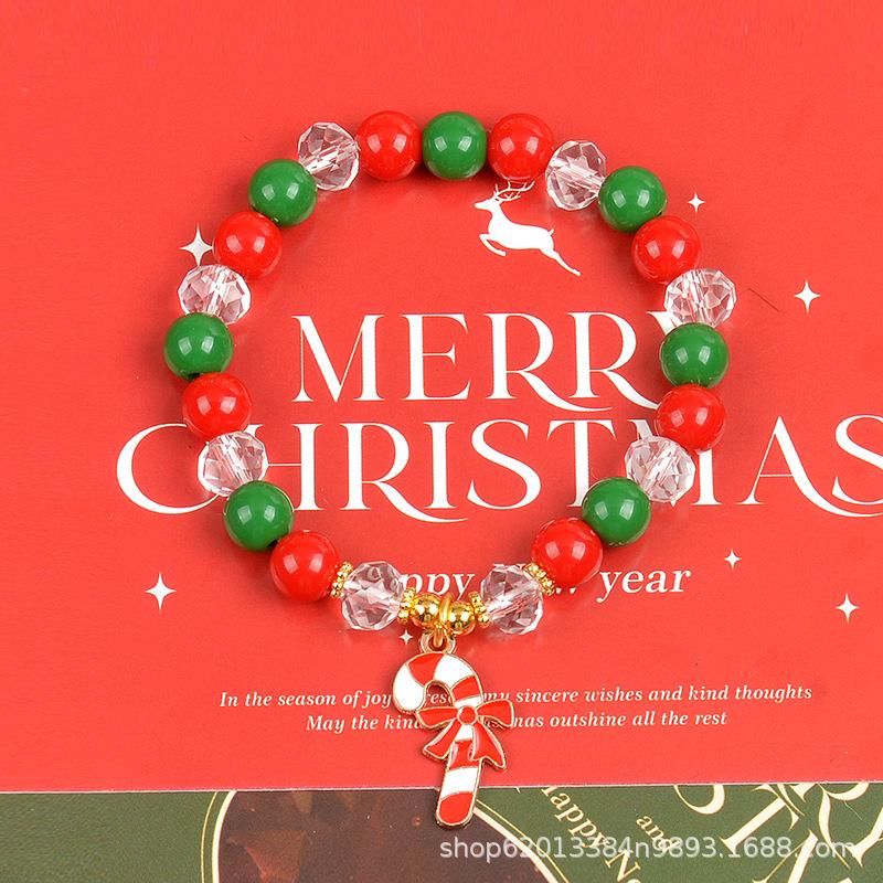 Holiday Beaded Letter & Christmas Tree Bracelet Set - European & American Style