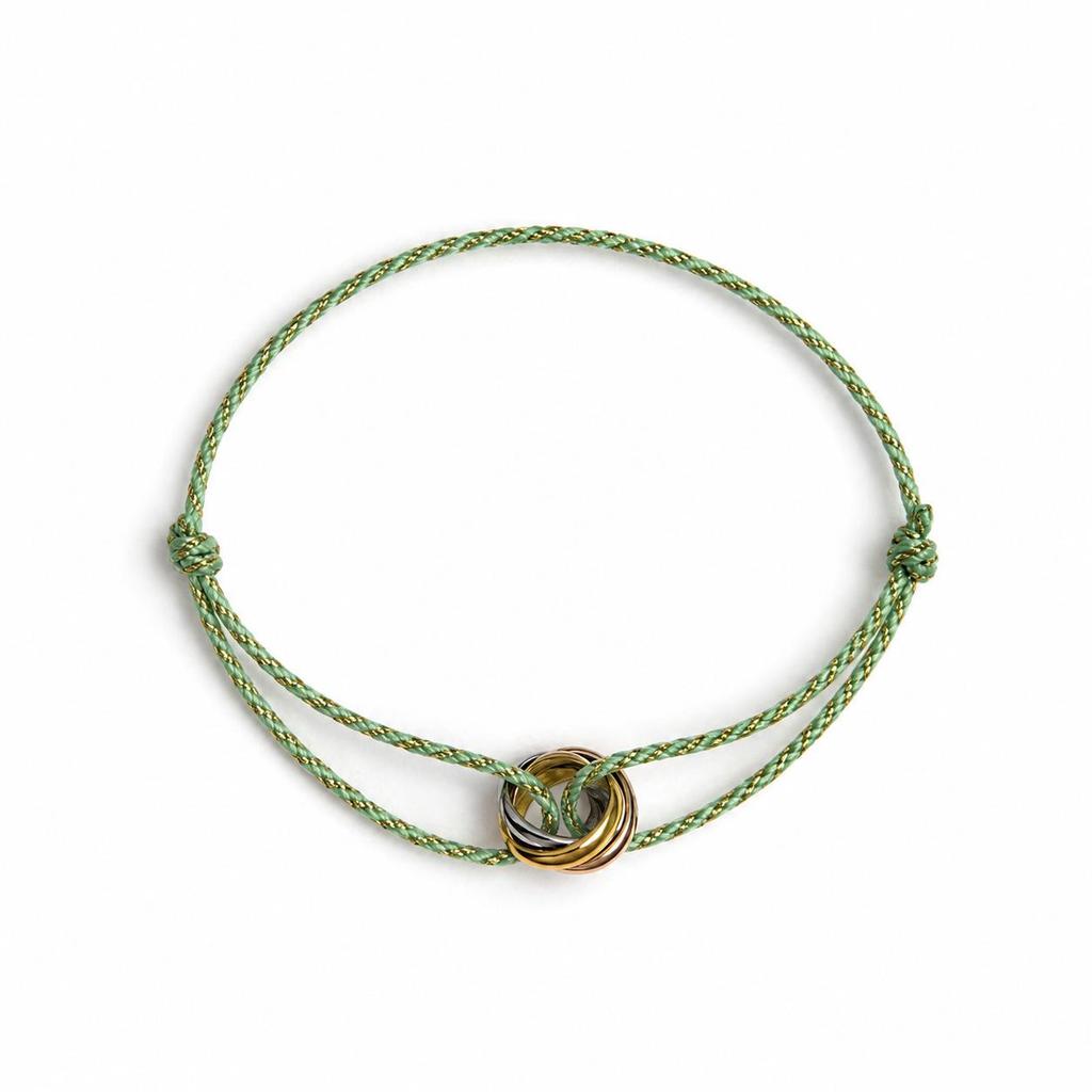 Bracciale Intrecciato Minimalista Regolabile a Tre Anelli - Gioiello di Coppia Trendy di Alta Qualità