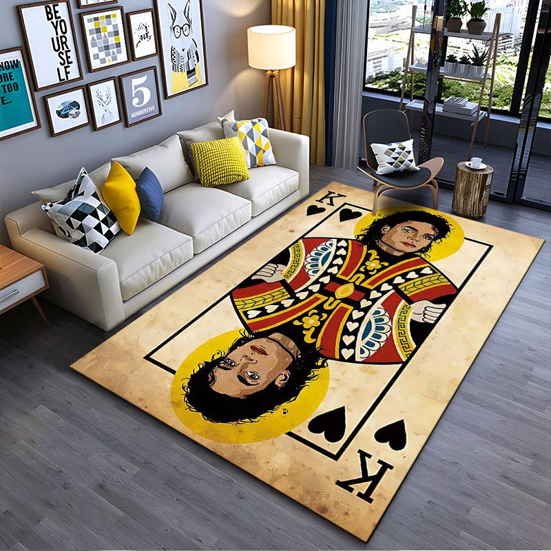 King of Hearts Playing Card Carpet suitable as a non-slip mat for the living room or bedroom sofa