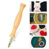 Portable Punch Needle Knitting Embroidery Pen Threader Wooden Handle Tool for Weaving Sewing Felting Craft