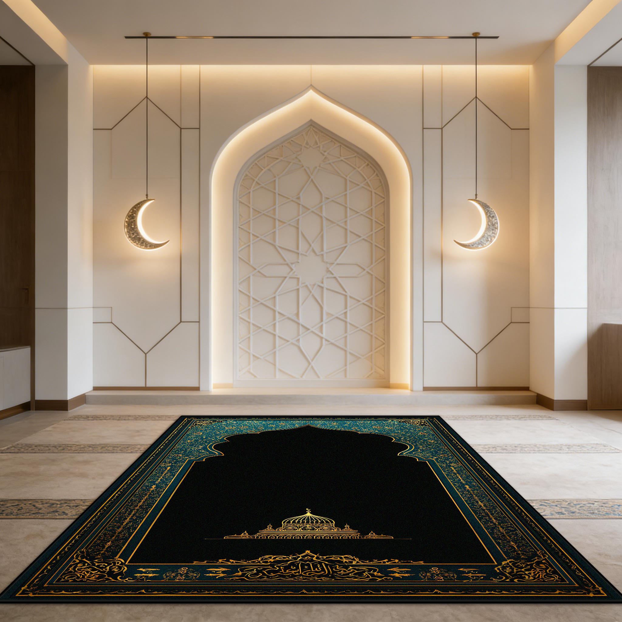 

Muslim Prayer Mat Outdoors Portable Prayer Mats Household Ramadan Umrah Worship Carpet Washable Door Mat Islamic Gift Customize 60x90cm