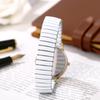 Women's Watch, Stretch Band, Waterproof, White, Stylish, Analog Display, Free Size, Stainless Steel Band, Quartz Watch, Fashion Accessory