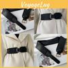 Chic Black Elastic Waist Belt For Women Versatile Faux Leather Waist Cincher Dress Style