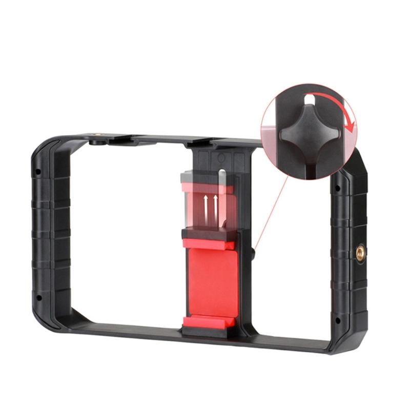 Smartphone Video Rig 3 Shoe Mounts Filmmaking Case Handheld Stabilizers Grip Tripod Stand for Smooth Recording