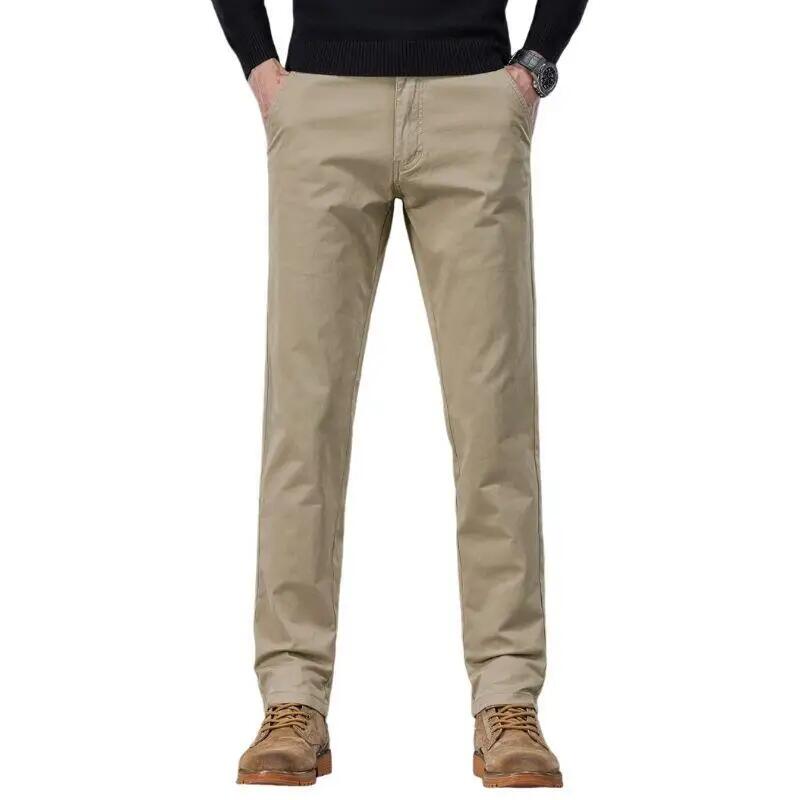 Men Dress Casual Pants 2026 Spring Autumn Men Classic Business Straight Suit Pants Male Black Khaki Grey Casual Trousers