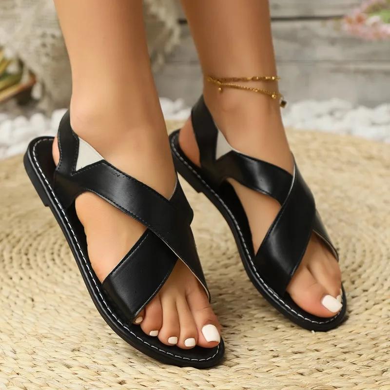 2025 Hot Sale Ladies Shoes Open Toe Women's Sandals Plus Size Casual Best Seller Summer Light Comfortable Flat Sandals