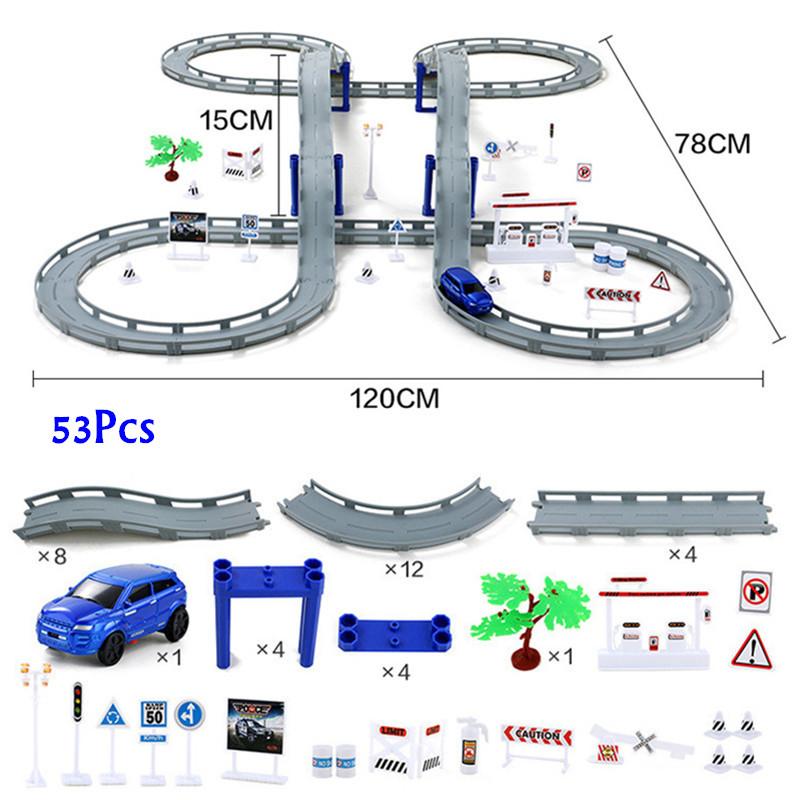 Electric Racing Rail Car Kids Train Track Model Toy Railway Track Racing Road Transportation Building Slot Sets Toys