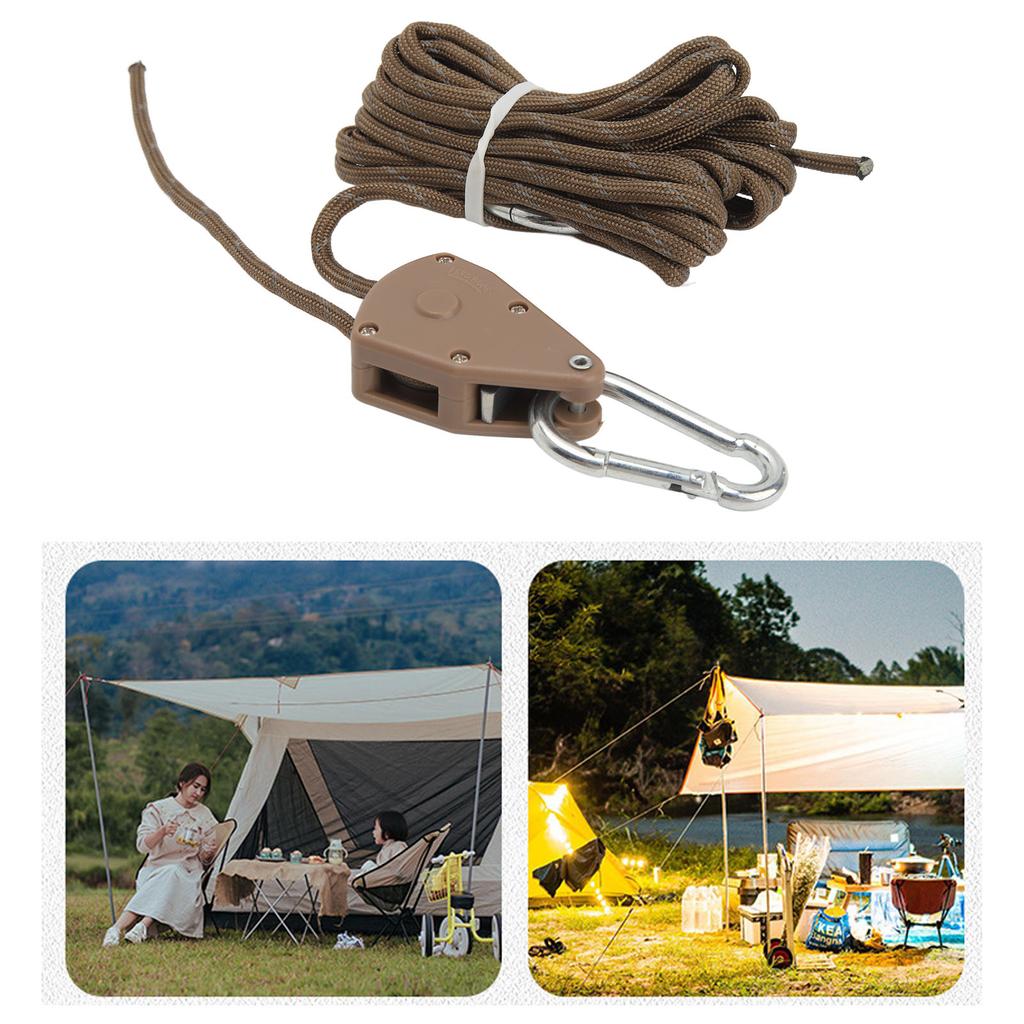 2 Pcs Camping Tent Wind Cord Outdoor Tent Rope with Pulley Canopy Quick Setup Camping Rope