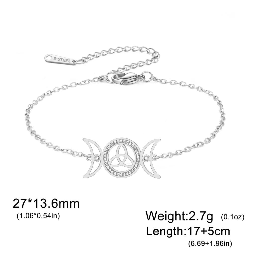 Hecate Bracelet Triple Moon Goddess Protection Bracelet For Women Hekate Lilith Greek Mythology Pagan Wiccan Celtic Knot Jewelry