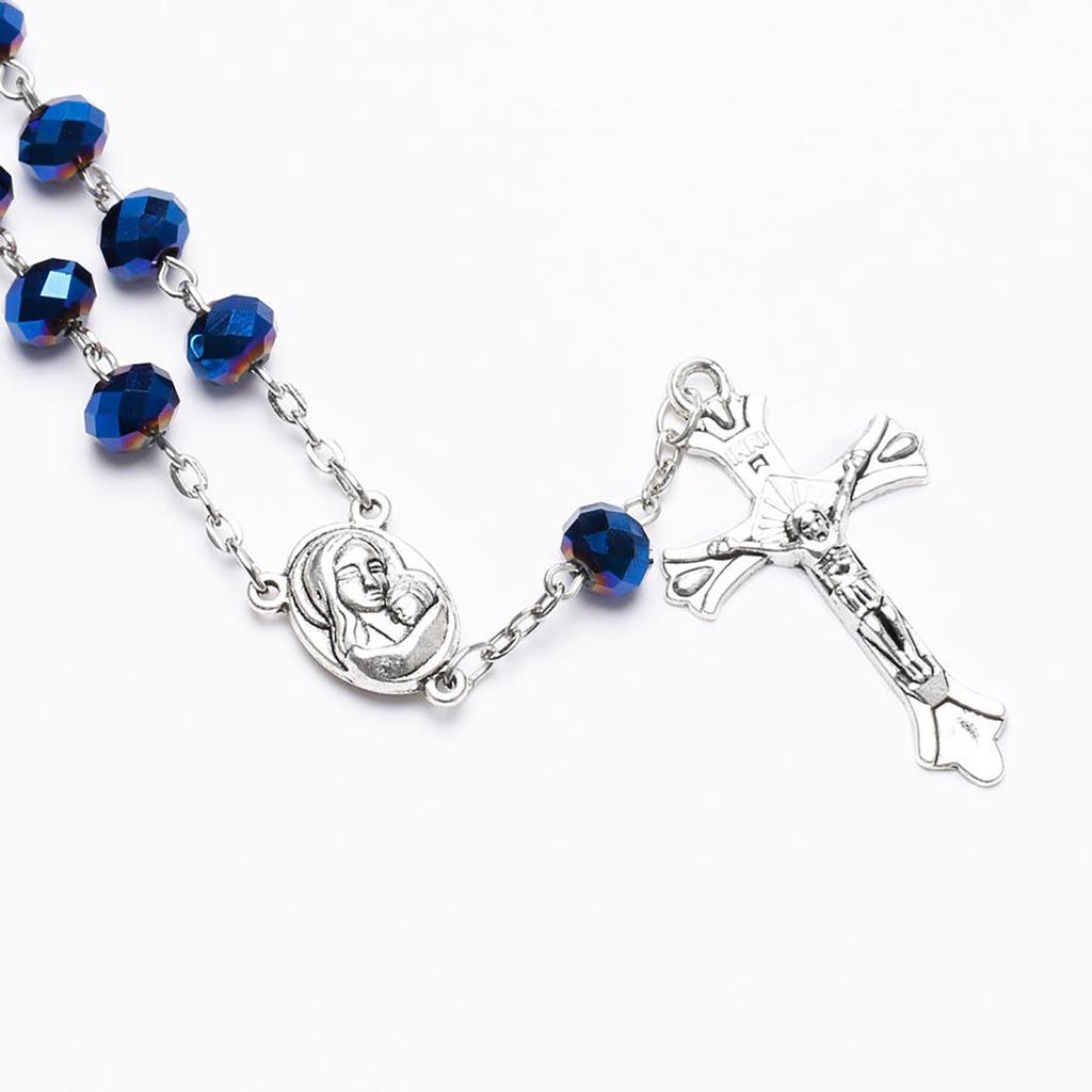 Rosary Bracelet Suitable For Car Rearview Mirror Bead Pendant Car Interior Rearview Mirror Pendant Car Decoration Cross Hanging Accessories