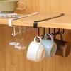 Multifunktions-Hakenleiste aus nahtlosem Eisen für Küche und Kleiderschrank – 6 Haken