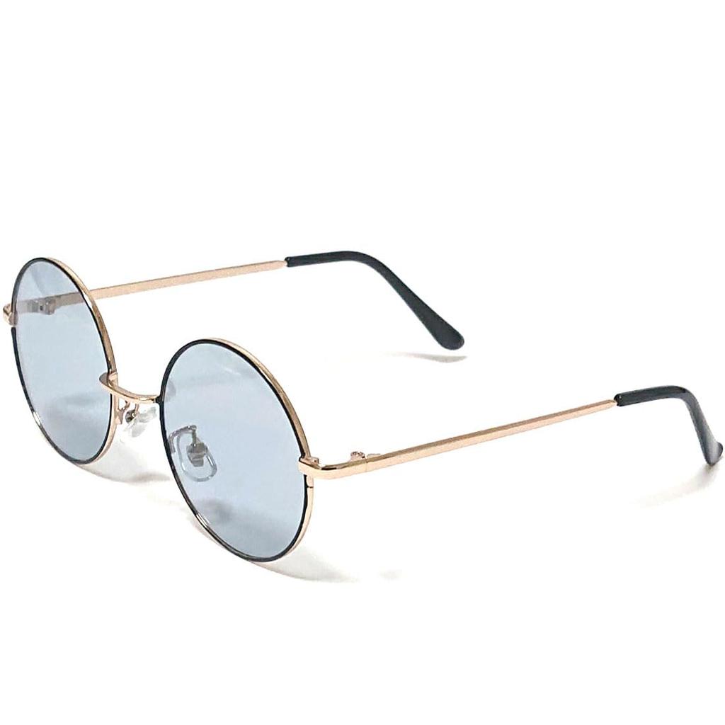Black x Light Smoke Round Sunglasses for UV Protection Metal Colored Retro UV Protection [FashionBerry] (Cloisonné) Men, (UV400), Frame, Lenses,