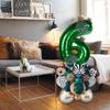 28 Pieces Jungle Animal Balloons Leaves Decor Theme Cute Green Aluminum Latex Balloon for
