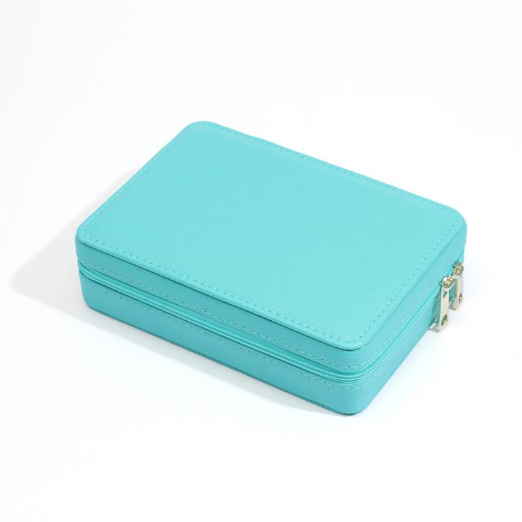 Pure Color Travel Jewelry Bag With Mirror Jewelry Cosmetics Multifunctional Storage Box