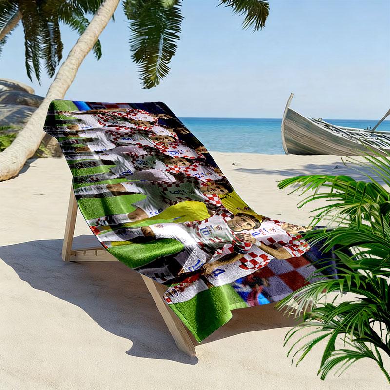 Croatia Print Beach Towel, Large Soft Quick Dry Towel for Beach Camping Swimming