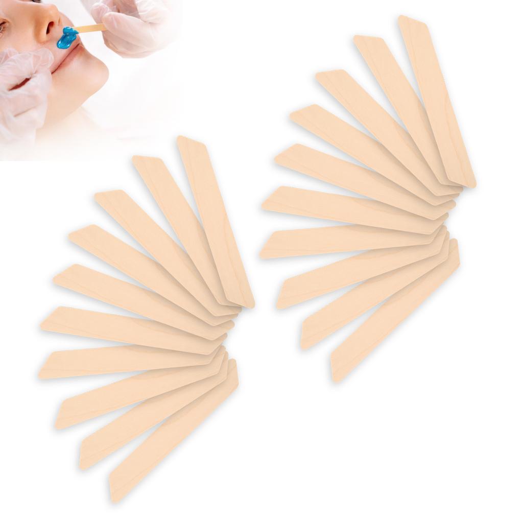20 Stück Wachsspatel Holzgriff Wachsen Gesichtsapplikator Stäbchen Haarentfernungsstäbchen