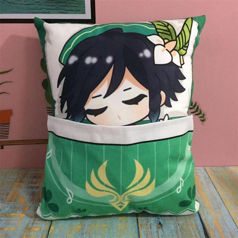 36cm Genshin Impact Quadratisches Kissen Kamisato Ayato Kazuha Shikanoin Heizou Yae Miko Spiel Anime Schlafendes Stofftier Kissen Puppe Spielzeug