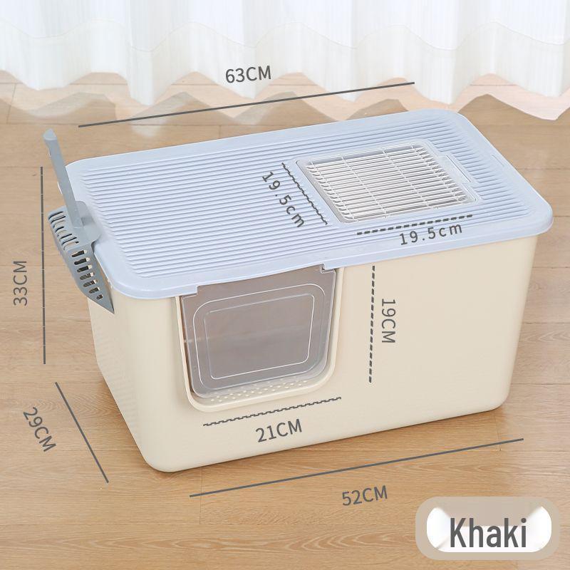 Extra-Large Semi-Enclosed Cat Litter Box - Anti-Splash, Spacious Design