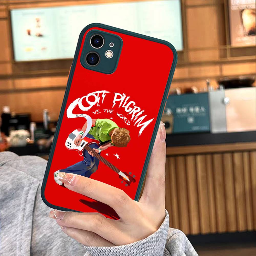 

S-Scott Pilgrim Silicone Case For iPhone 16 15 14 13 12 11 Pro Max Plus X XS MAX Shockproof Matte Cover iphone 12