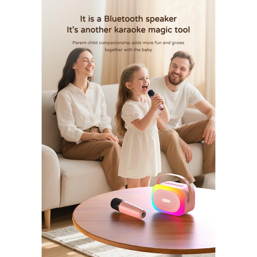 Haut-parleur Bluetooth Portable Sans Fil avec Microphone – Système Karaoké Tout-en-Un pour la Maison, l'Extérieur et le Chant (Prend en charge les basses et la carte mémoire)
