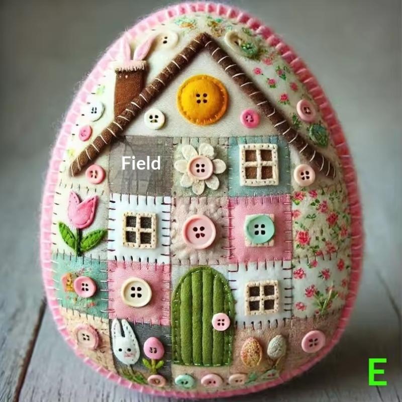 Patchwork Filz Oster-Ei-Haus DIY-Kit Blume Frühjahrsfest Party DIY Kindergeschenk 2026 Frohe Ostern Hausdekoration