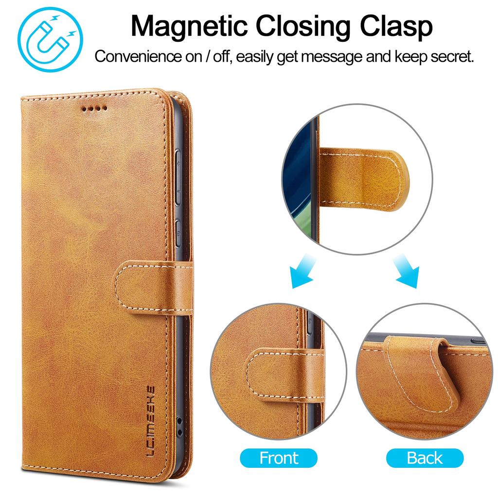 LC.IMEEKE For Honor X50 5G Case Calf Texture PU Leather Stand Wallet Phone Cover