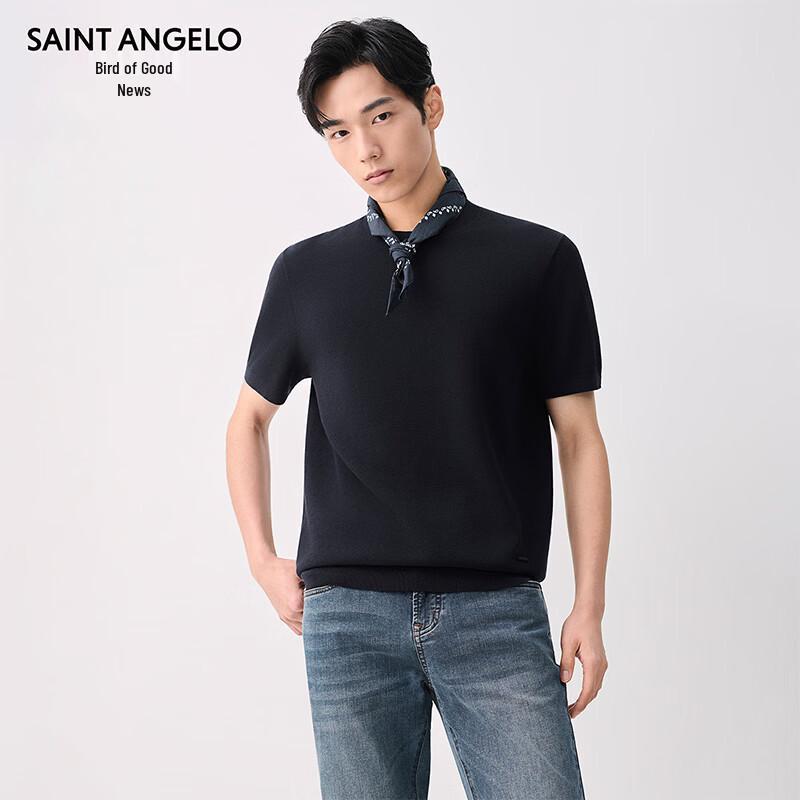 Baoxiniao Men's Round Neck Short Sleeve Knitted T-shirt