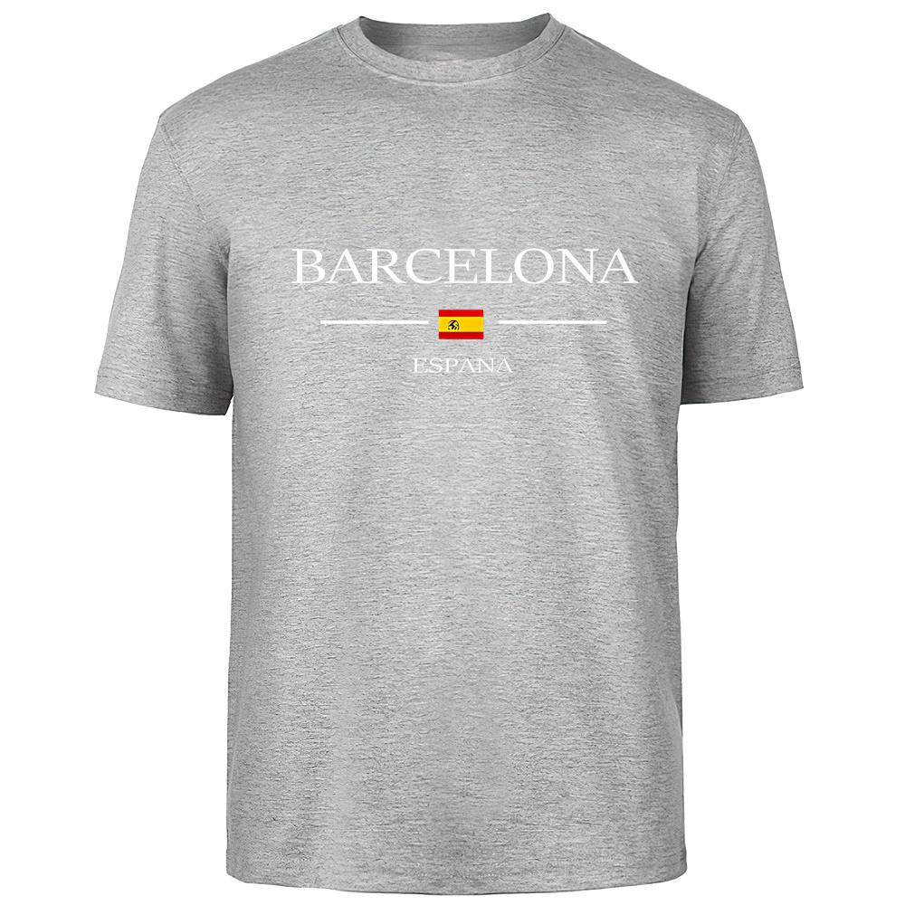 Simple basic Spanish flag print summer high quality men cotton comfortable fashion casual T-shirt men outdoor street wear