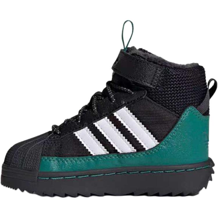 Adidas Originals Superstar Winter Trek I Fashion Comfortable Non-Slip Durable High-Top Walking Shoes Baby Shoes Black Green ID1024