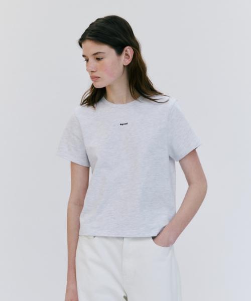 Depound Box Logo Standard Crop T-Shirt White [White Melange] White Melange/Free