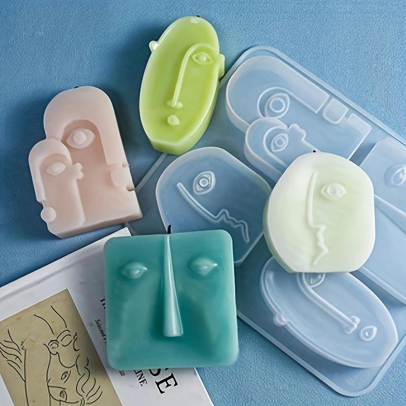 Diy4 Abstract Face Candle Silicone Mold Art Style Gypsum Candle Holder Decoration Home Decor Drop Glue Handicraft