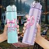 1PC God Is Good Pink Lettering Quote Art 750ml Color Plastic Sports Water Bottle Leakproof Flip Straw Lid Suitable for Sports Office Home Use