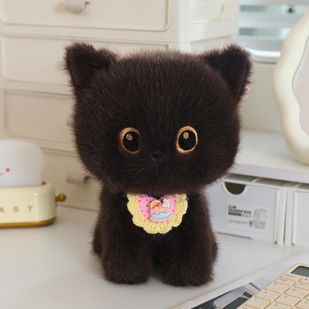 Plush Cat Stuffed Animal Soft Toy Cute Kitty Doll Gift for Birthday Home Decoration Collectible Kids and Adults
