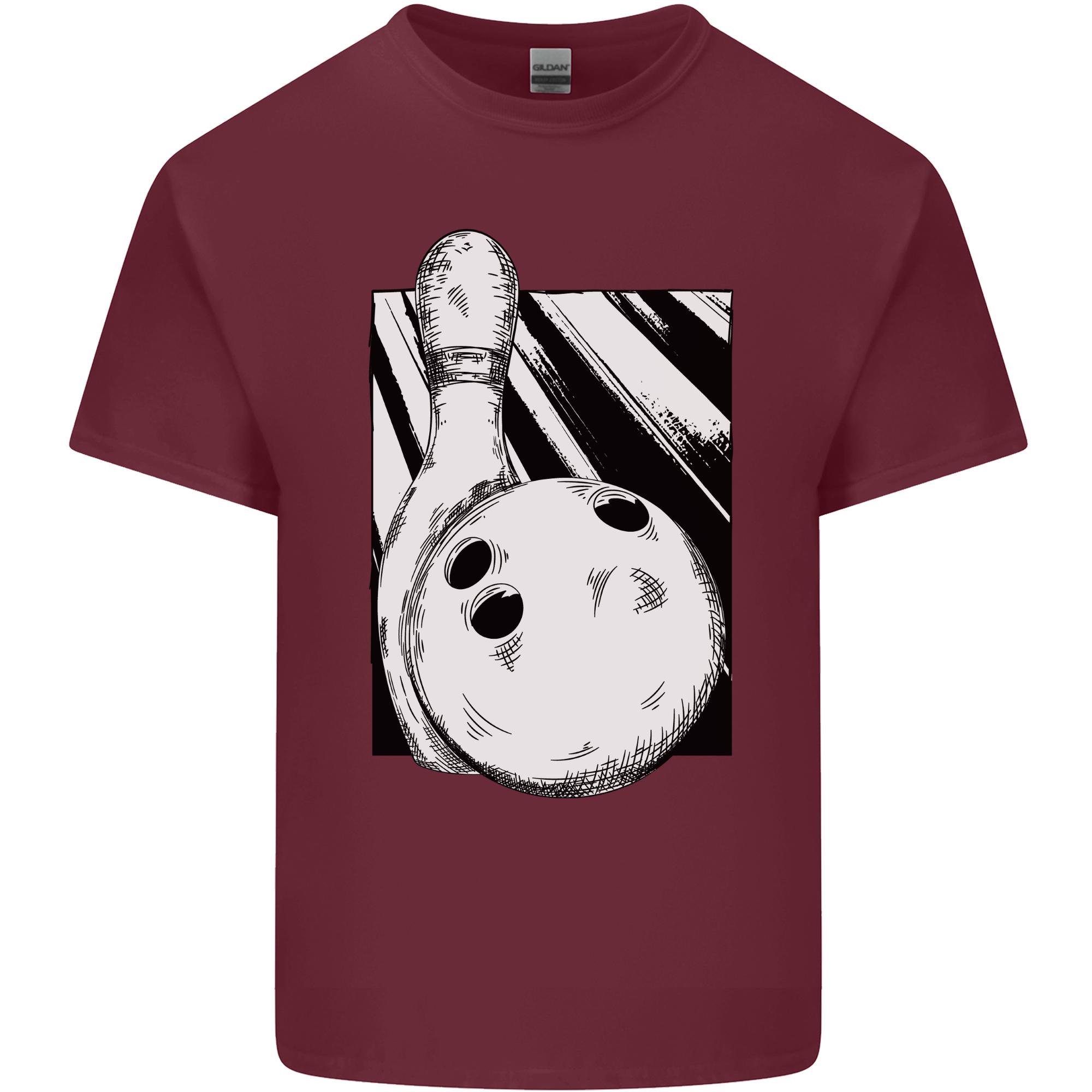 Ten Pin Bowling Ball and Pin Unisexs Light Cotton TShirt S