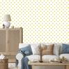 Heart Wallpaper White, Cream and Yellow 50x1000